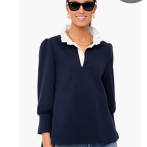 Navy Charlotte Terry Top